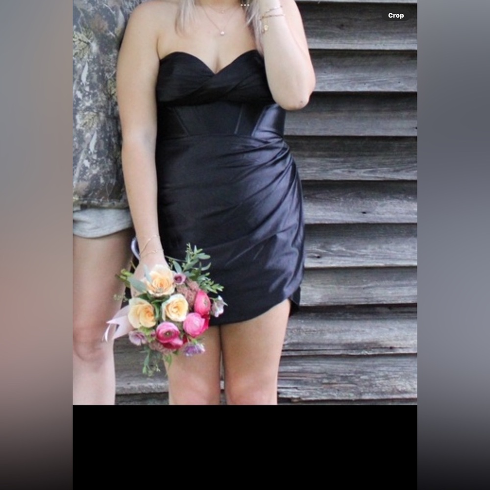 Elegant Black Strapless Dress/ hoco dress